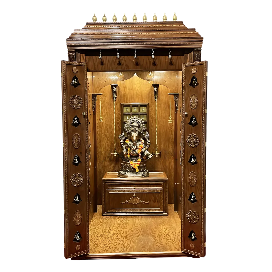 Sharudeep Teak Wood Mandap (Brown) open door view