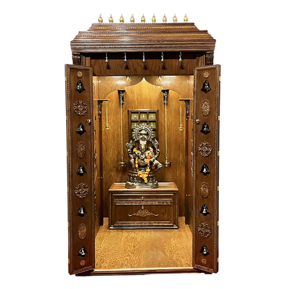 Sharudeep Teak Wood Mandap (Brown) open door view