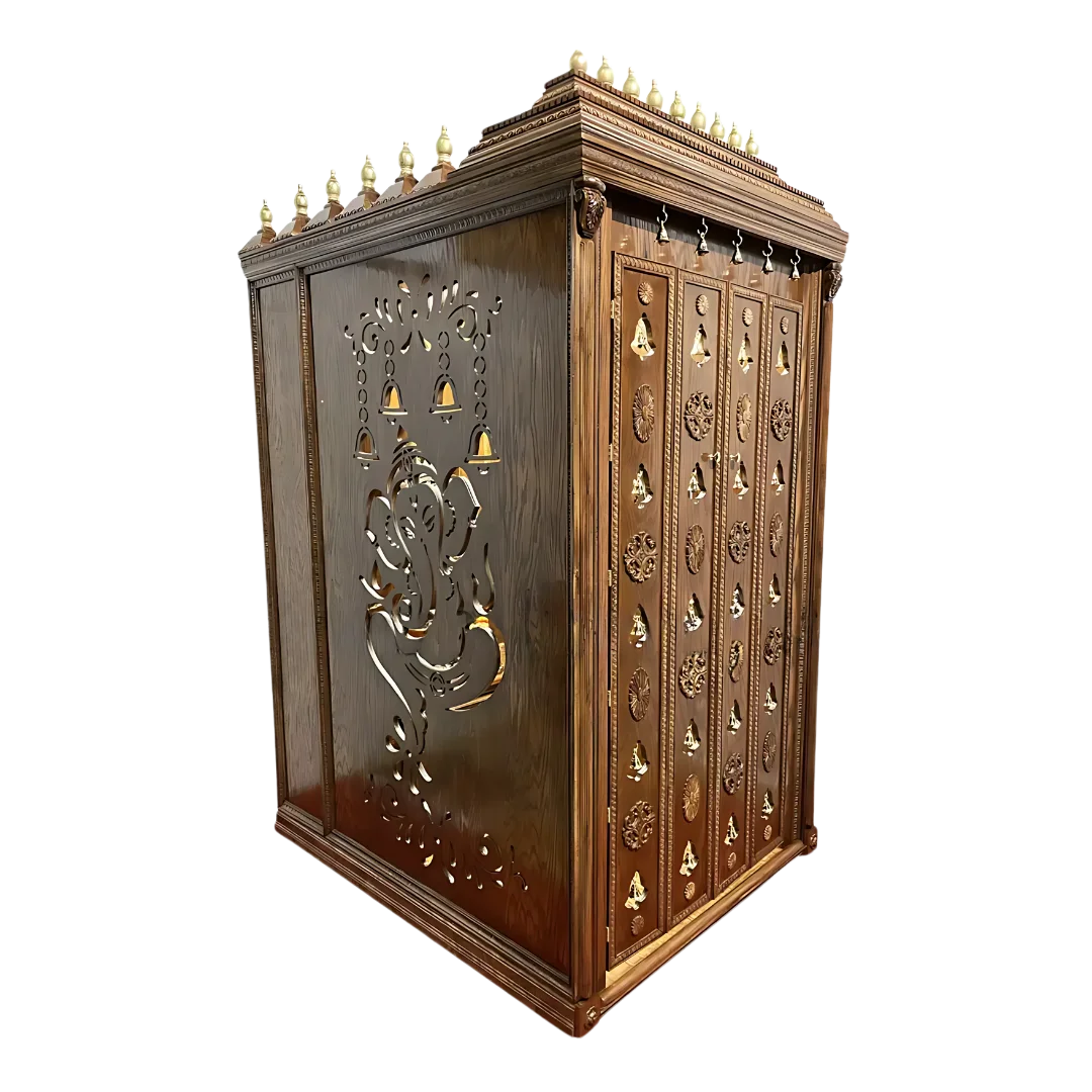 Sharudeep Teak Wood Mandap (Brown) side angle