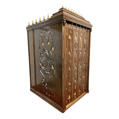 Sharudeep Teak Wood Mandap (Brown) side angle