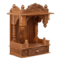 Sharva Teak Wood Mandir (Teak) side angle