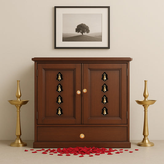 Sharvakriti Teak Wood Mandir (Brown) lifestyle view