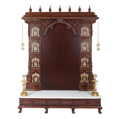 Sharvani Teak Wood Mandap - Brown