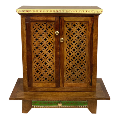 Sharvika Sheesham Wood Pooja Mandir (Teak) Front view