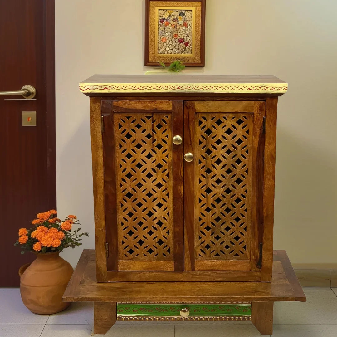 Sharvika Sheesham Wood Pooja Mandir (Teak) Lifestyle image