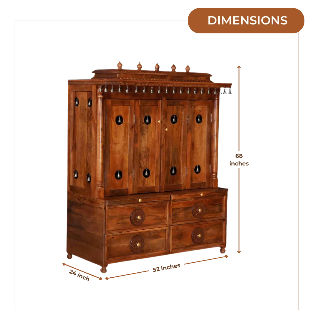 Sharvya Sheesham Wood Mandap (Teak) Dimensions