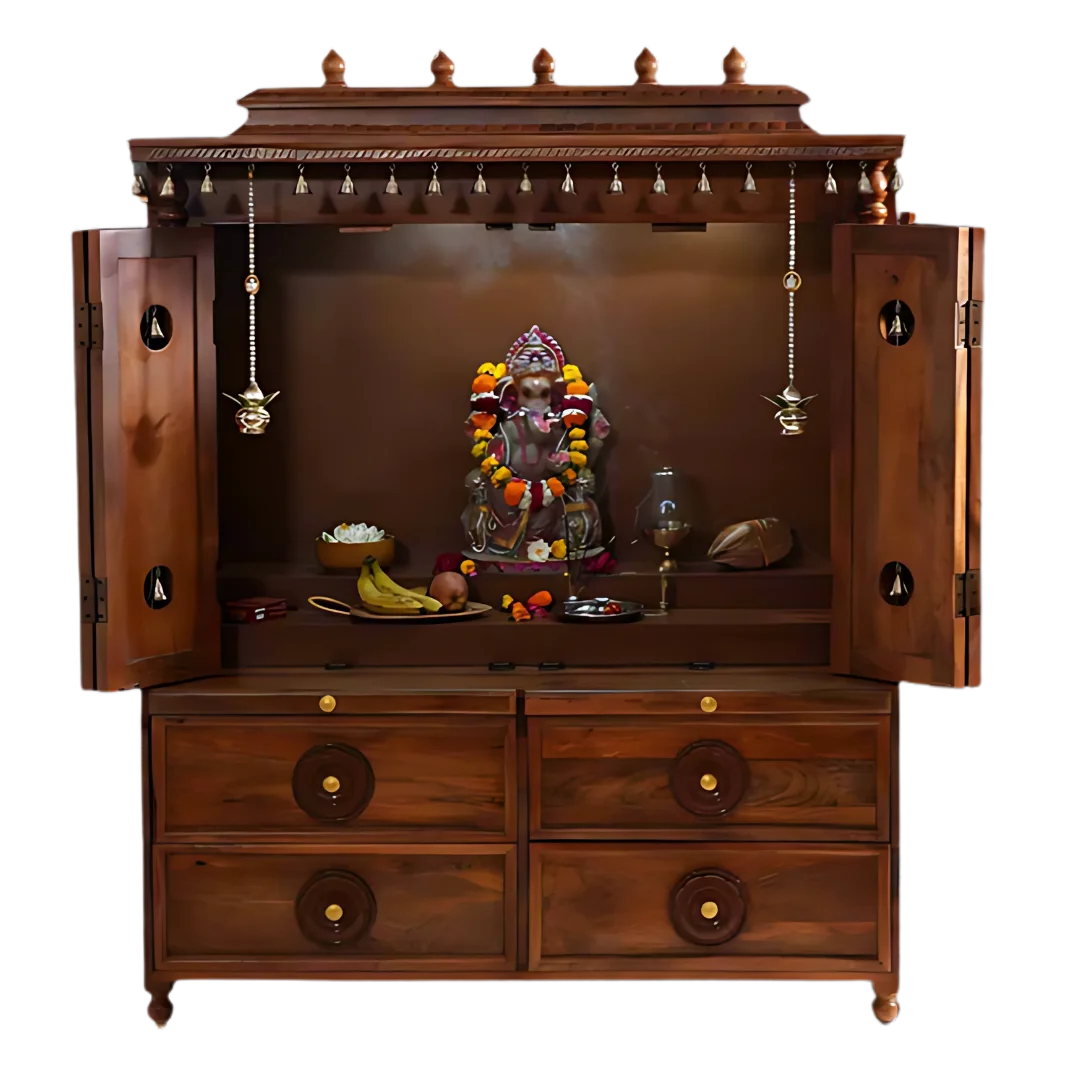 Sharvya Sheesham Wood Mandap (Teak) Open Door Front view