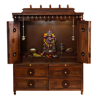 Sharvya Sheesham Wood Mandap (Teak) Open Door Front view