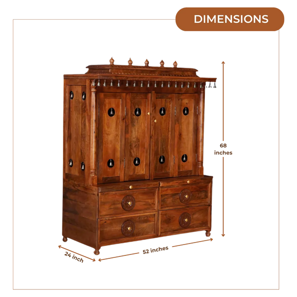 Sharvya Teak Wood Mandap (Teak) Dimensions