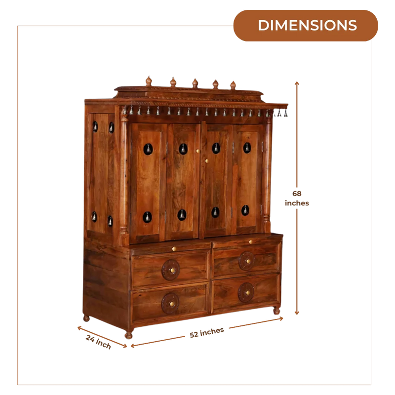 Sharvya Teak Wood Mandap (Teak) Dimensions