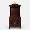 Shikharam teak wood pooja mandir with doors brown color
