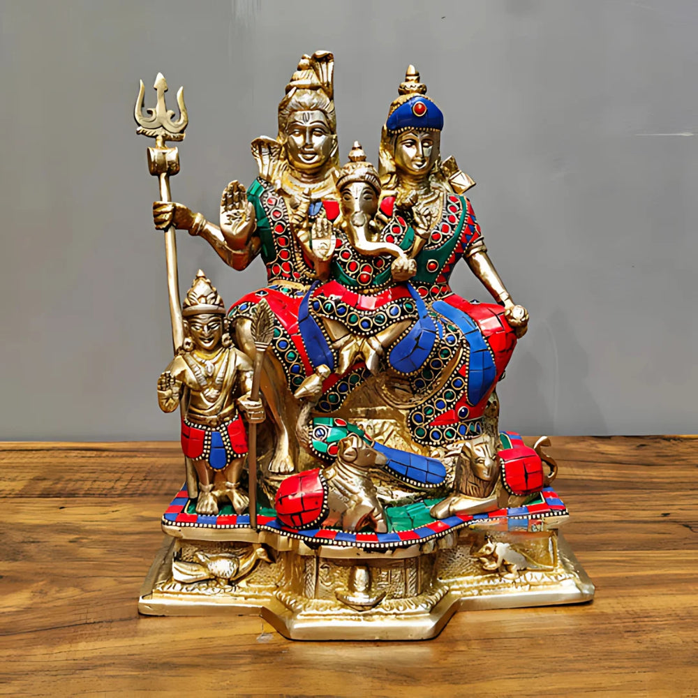Shiva Parvati Brass Idol Lifestyle view