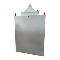 Shivansh Teak Wood Pooja Mandir White Back View