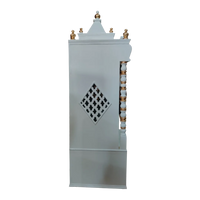 Shivansh Teak Wood Pooja Mandir White Side Angle