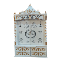 Shivansh Teak Wood Pooja Mandir White