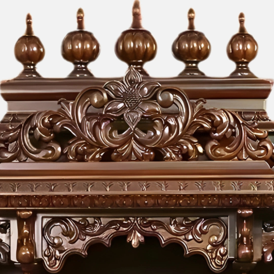 Shivaya Teak Wood Mandap (Brown) close view 