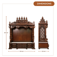 Shivaya Teak Wood Mandap (Brown) dimensions