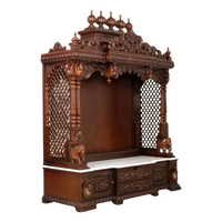 Shivaya Teak Wood Mandap (Brown) side angle 
