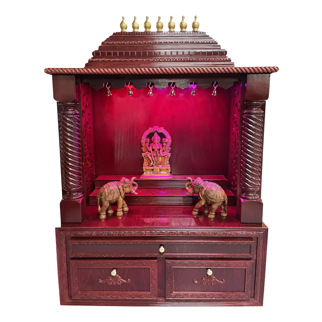 Shobha Teak Wood Mandap (Cherry) front view