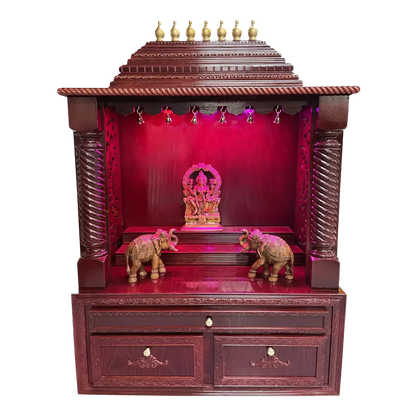 Shobha Teak Wood Mandap (Cherry) front view