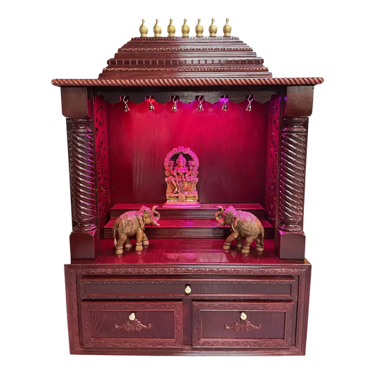 Shobha Teak Wood Mandap (Cherry) front view
