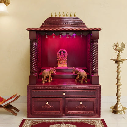 Shobha Teak Wood Mandap (Cherry) lifestyle view 