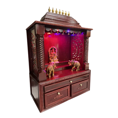 Shobha Teak Wood Mandap (Cherry) side view