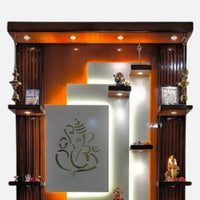 Shoolini Teak Wood Mandap (Brown)close view