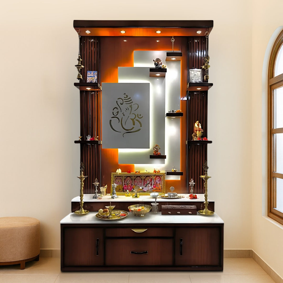  Shoolini Teak Wood Mandap (Brown) lifestyle view 