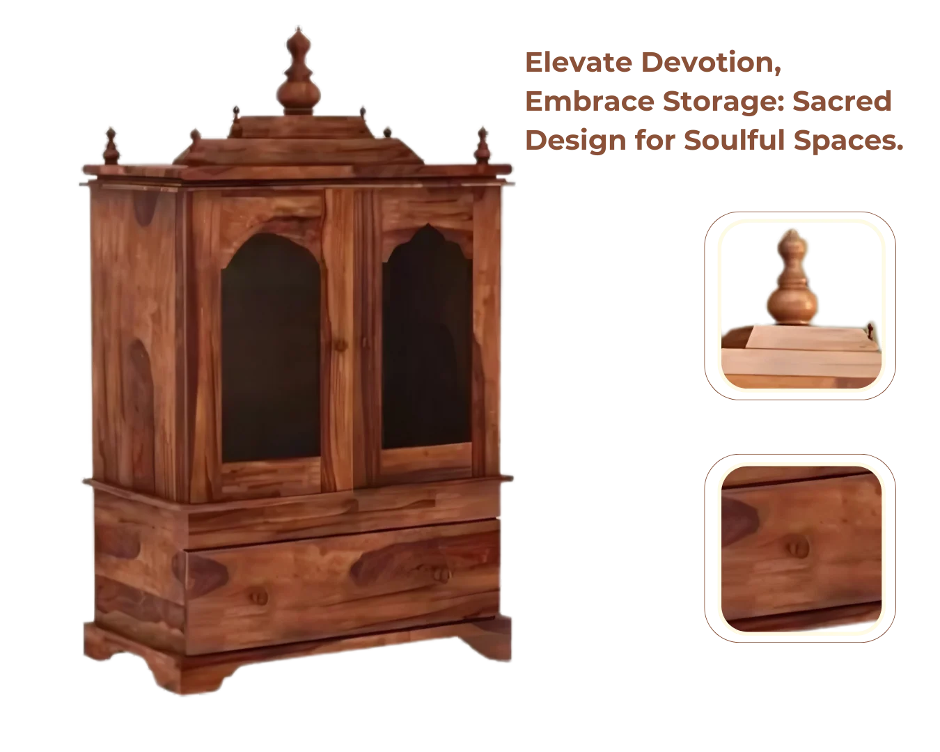 Showcase of Aumesh Teak Wood Pooja Mandap With Door (Teak)