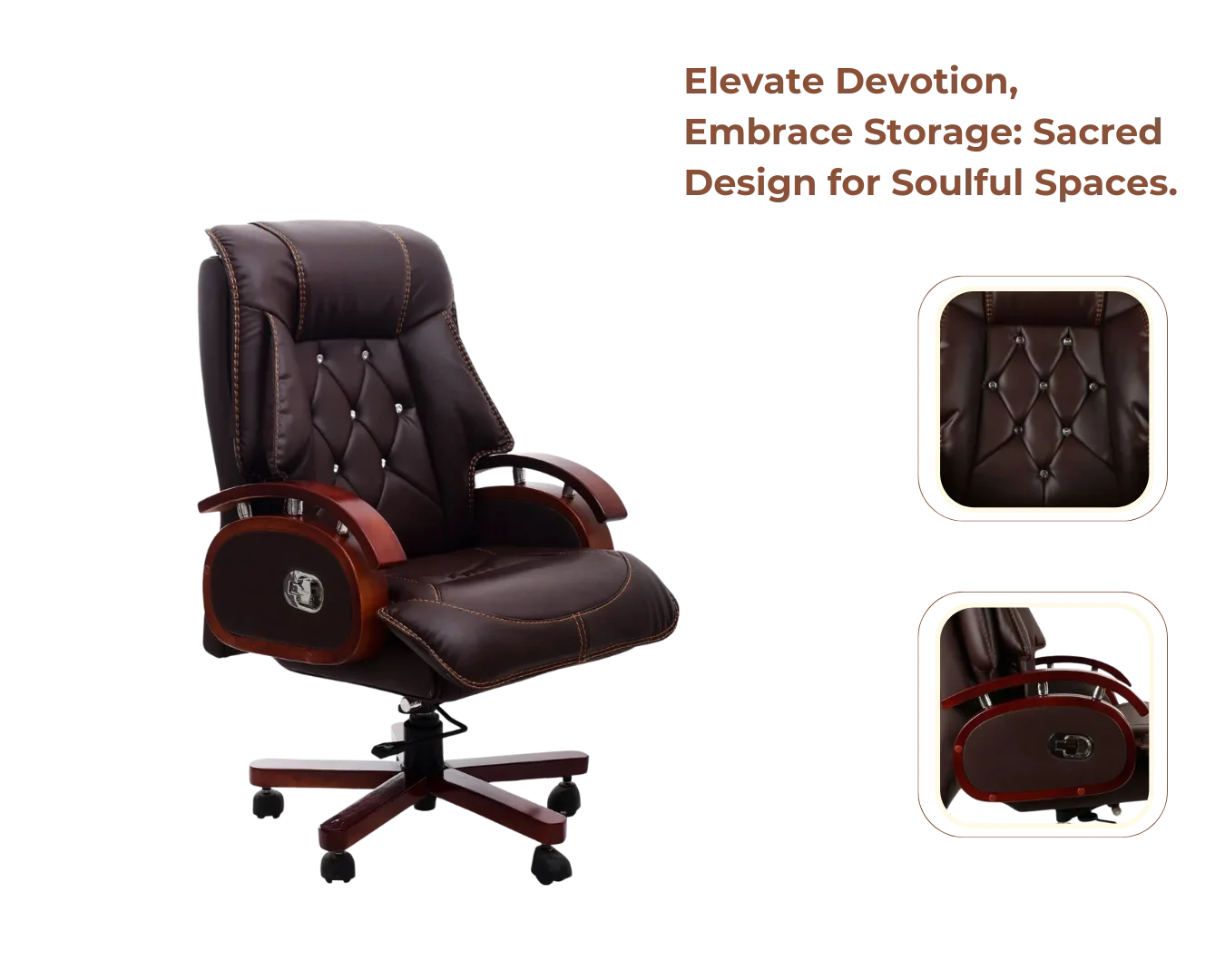 Showcase of Galician Recliner Office Executive Chair (Brown)