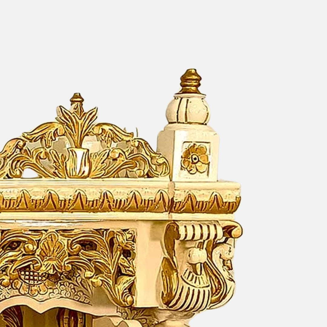 Shreejyoti Teak Wood Mandap (Gold) close view 