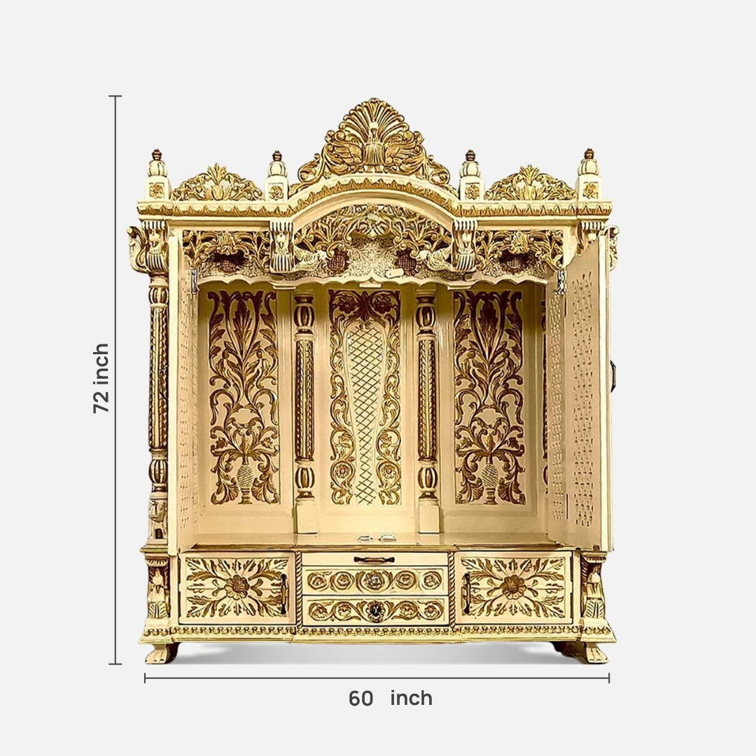  Shreejyoti Teak Wood Mandap (Gold) dimensions 