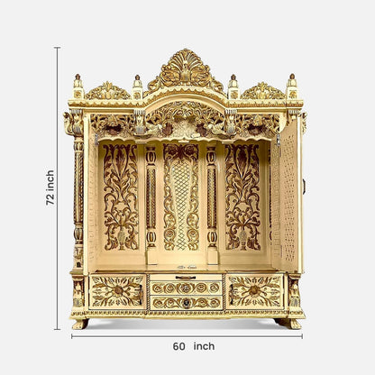  Shreejyoti Teak Wood Mandap (Gold) dimensions 