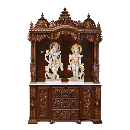 Shridham Teak Wood Mandap (Brown) front view