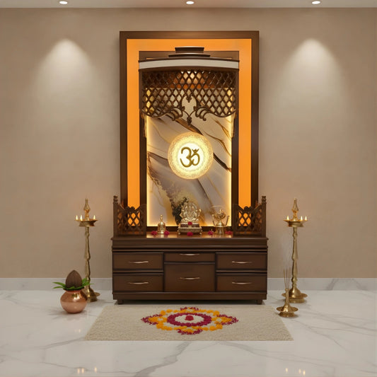 Shripadam Teak Wood Mandap (Brown) lifestyle view 