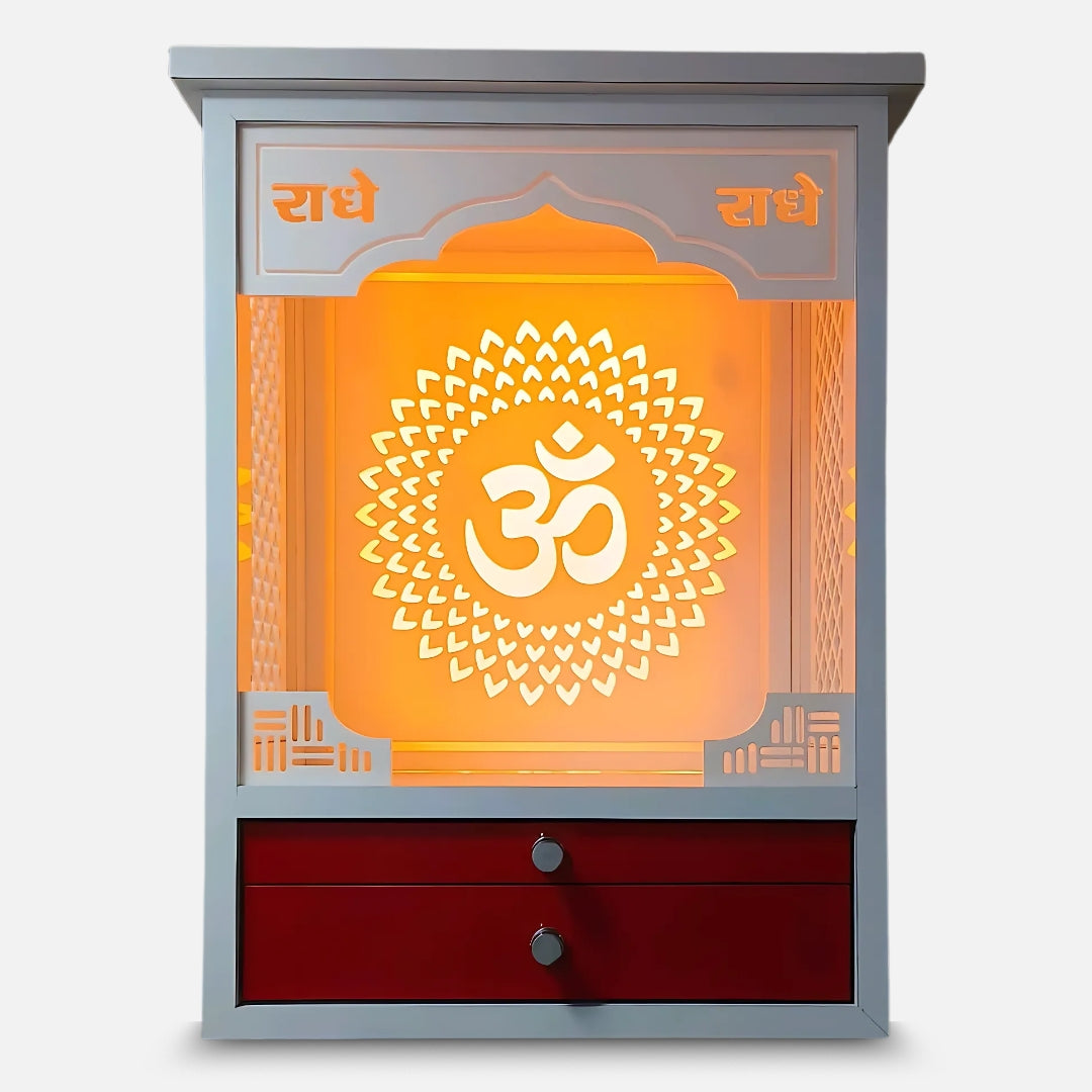 Shrivalli Teak Wood Mandir White