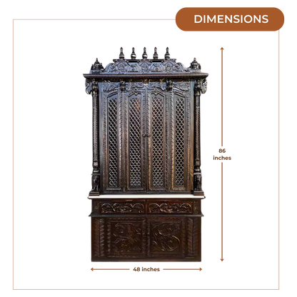 Shrivanta Sheesham Wood Mandap (Brown) Dimensions 
