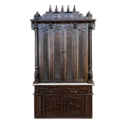 Shrivanta Sheesham Wood Mandap (Brown) Front view