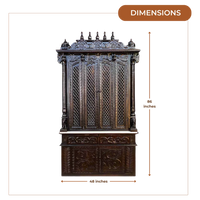 Shrivanta Teak Wood Mandap (Brown) Dimensions 
