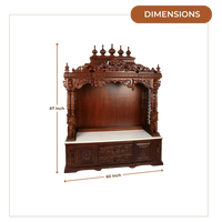 Shrivatsa Teak Wood Mandap (Brown) Dimensions