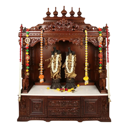 Shrivatsa Teak Wood Mandap (Brown) Front view