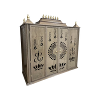 Shriyantra Teak Wood Mandir (Cream) Side angle 
