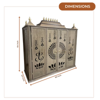 Shriyantra Teak Wood Mandir (Cream) dimensions