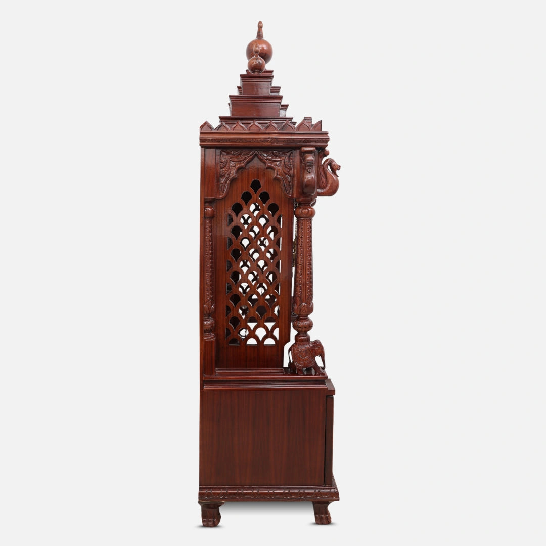  Shubhalaya Teak Wood Mandir (Brown)  side view 