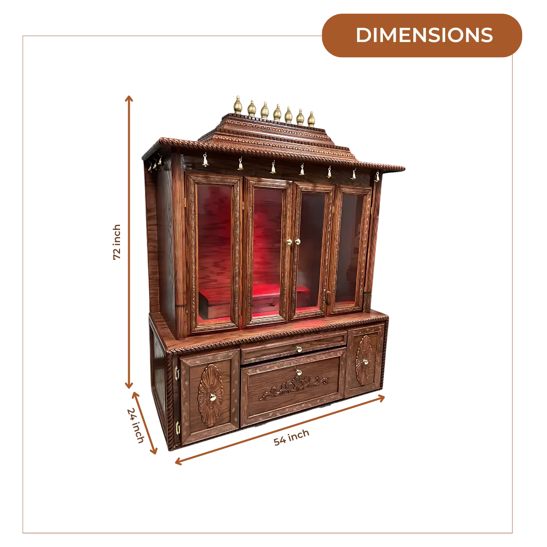 Shubhkamna Teak Wood Mandap (Brown) dimensions
