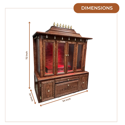Shubhkamna Teak Wood Mandap (Brown) dimensions