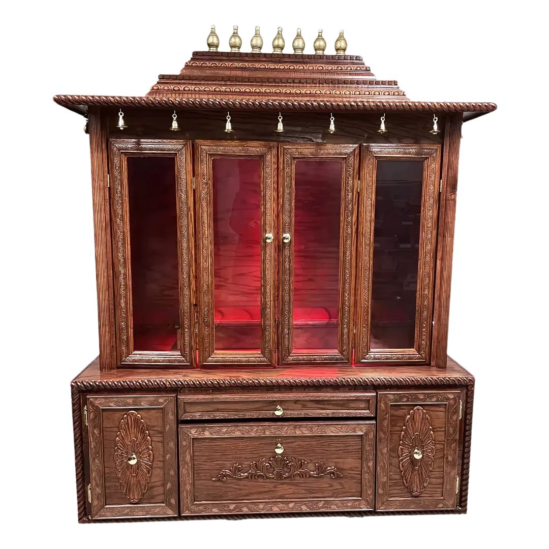 Shubhkamna Teak Wood Mandap (Brown) front view
