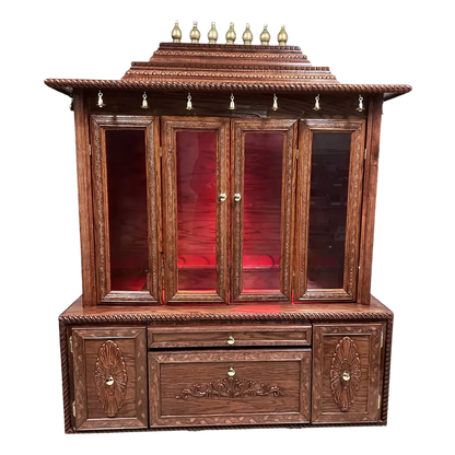 Shubhkamna Teak Wood Mandap (Brown) front view