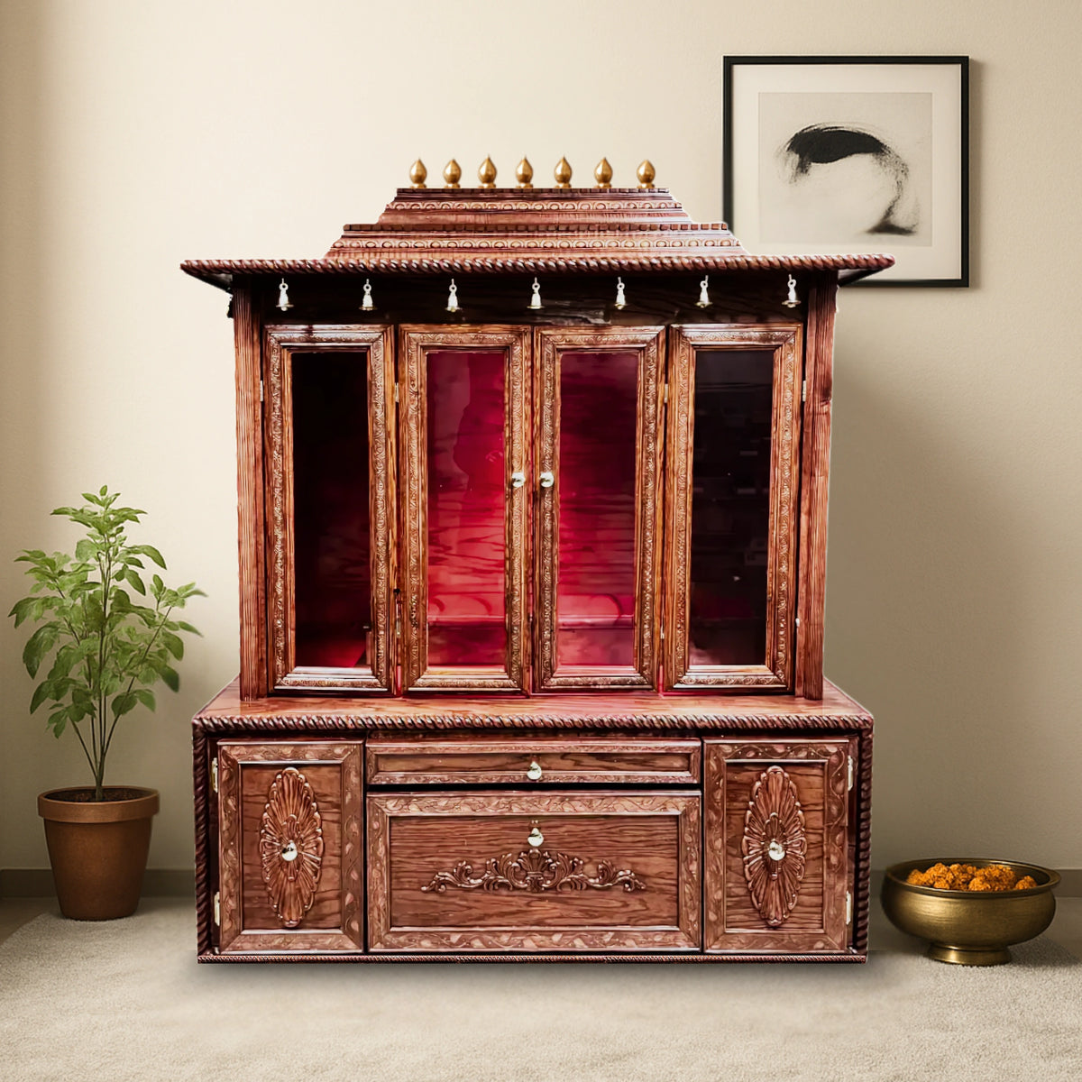 Shubhkamna Teak Wood Mandap (Brown) lifestyle view